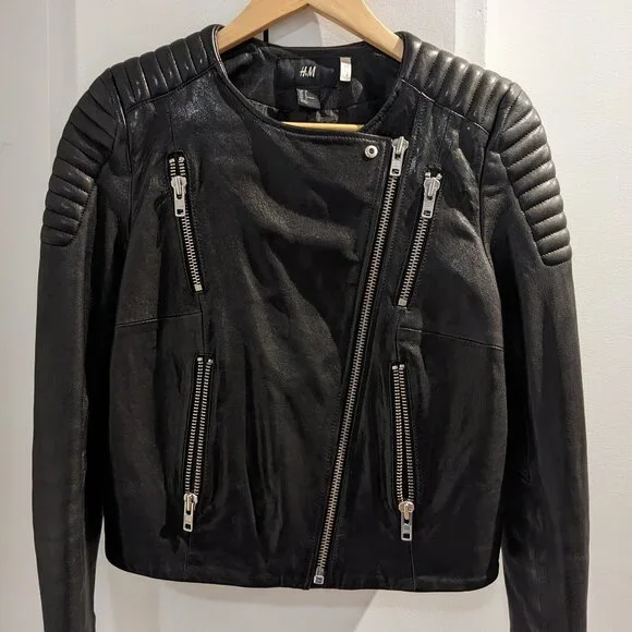 H&M real leather jacket - Picture 1 of 6